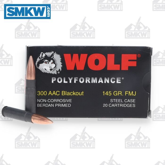 Wolf (Steel Case) - 300 AAC Blackout - 145 Grain FMJ - 500 Rounds