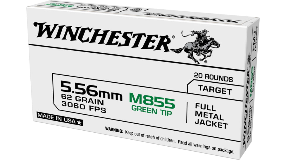 Winchester USA 5.56x45mm NATO 62 grain Green Tip (M855) 500 Rounds
