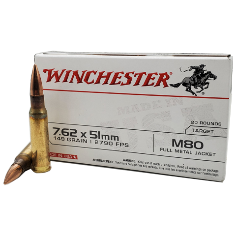 Winchester - 7.62x51 - 149 Grain FMJ M80 - 500 Rounds