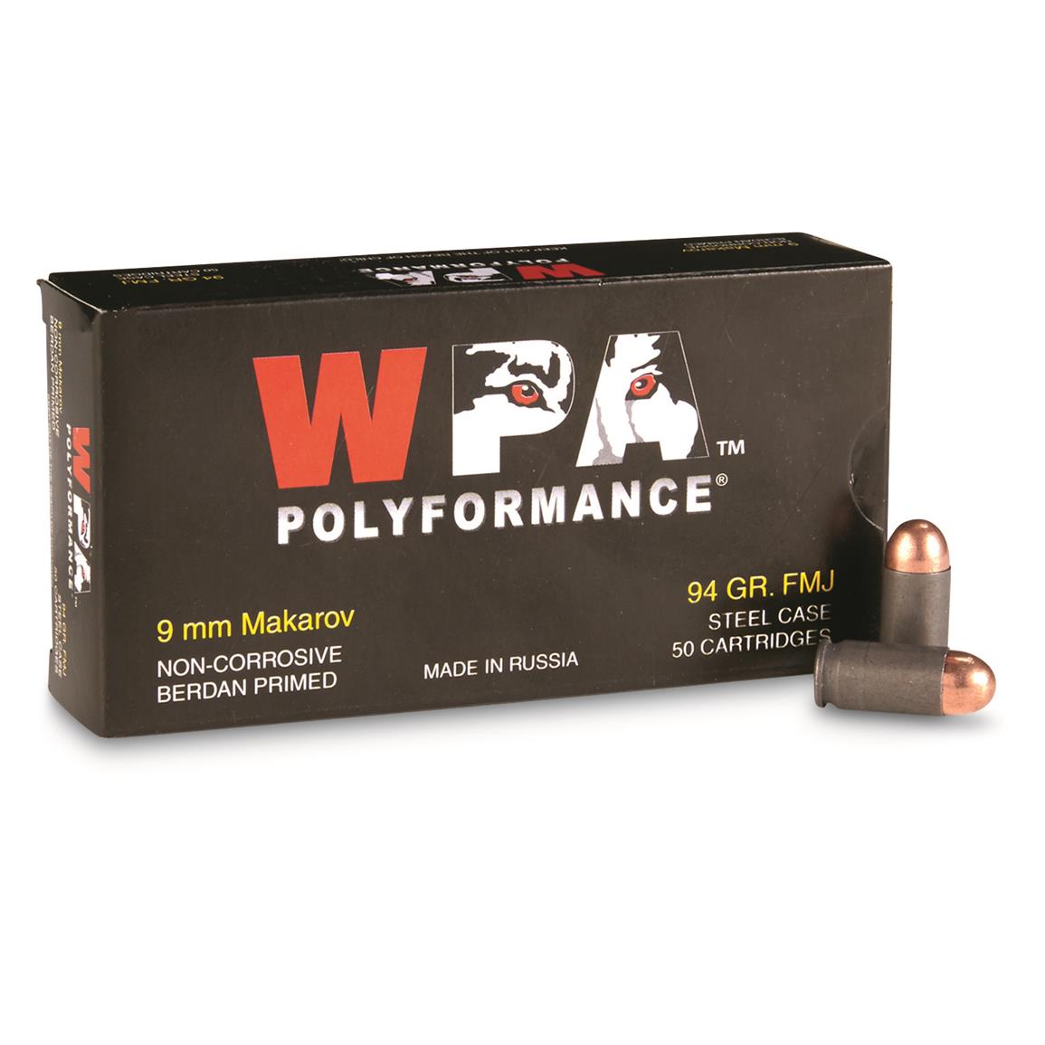 Wolf WPA Polyformance 9x18mm Makarov 94 Grain